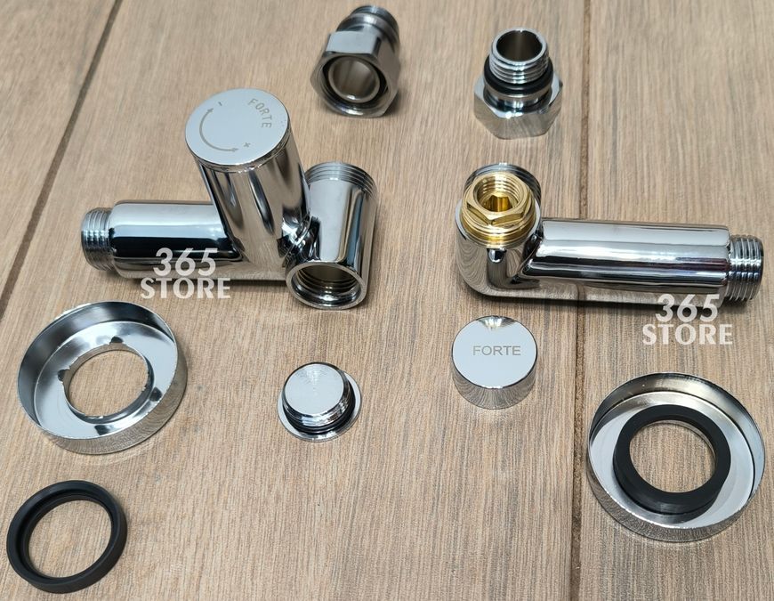 Комплект кранов для полотенцесушителя Thermo Alliance Standart угловой под ТЭН 1/2" SF395W15HE хром - SF395W15HE
