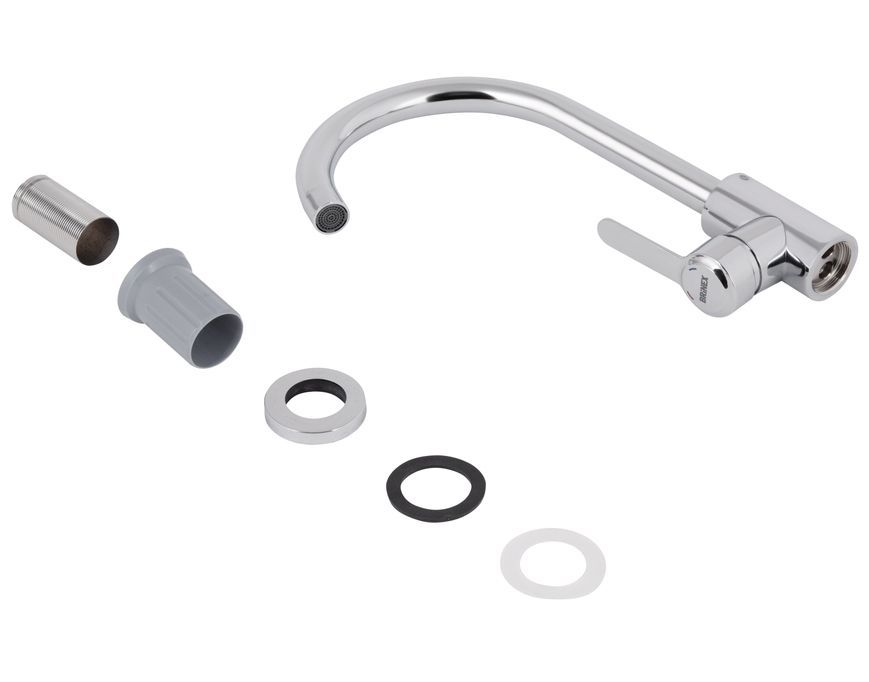 Смеситель для кухни Brinex Pure 015F U-образный Chrome BRIPUR015FCRM - BRIPUR015FCRM