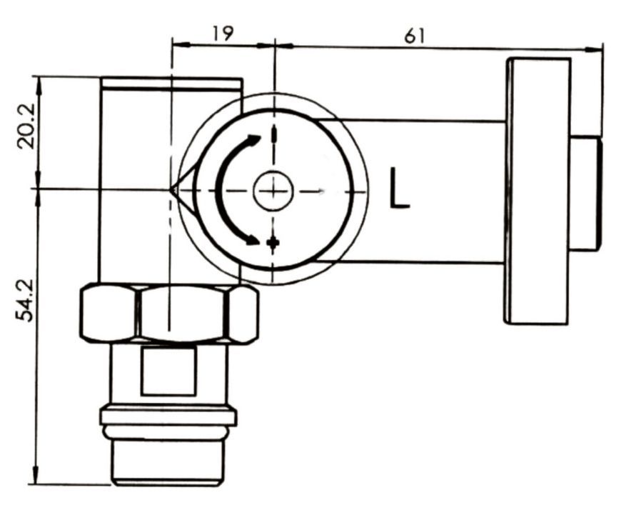 Комплект кранов для полотенцесушителя Thermo Alliance Standart угловой под ТЭН 1/2" SF395W15HE хром - SF395W15HE