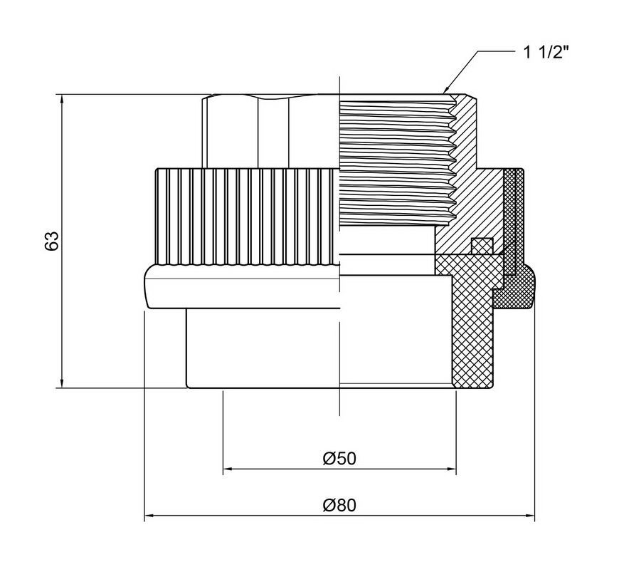 Муфта PPR THERMO ALLIANCE 50х1" 1/2 ВР - DSB209