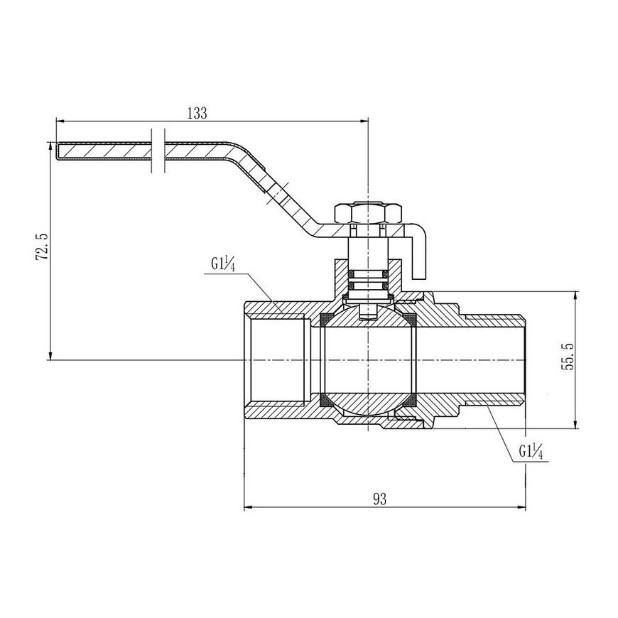 Кран шаровой SD FORTE 1" 1/4 ВН для воды (ручка) SF605W32 - SF605W32