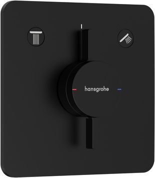 Змішувач для ванни/душу HANSGROHE DuoTurn Q прихованого монтажу Matt Black 75414670 чорний матовий - 75414670