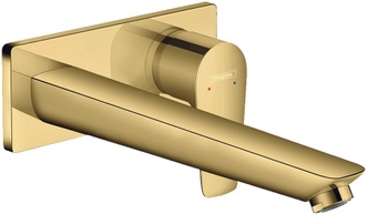 Настенный смеситель для раковины HANSGROHE Talis E скрытый монтаж 22,5 см Polished Gold Optic 71734990 золото - 71734990