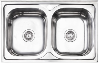 Кухонна мийка LIDZ 5080 Polish подвійна 0,8 мм (175) - LIDZ5080LPOL06