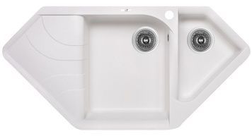 Кухонна мийка з додатковою чашею LIDZ 1000x500/225 WHI-01 (LIDZWHI011000500225) - LIDZWHI011000500225