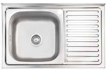 Мийка для кухні накладна Brinex 5080-L Satin 0,6 мм BRIN5080LSAT06 - BRIN5080LSAT06