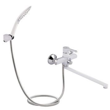 Змішувач для ванни Qtap Grand WCR 005 з довгим виливом Chrome/White QTGRAWCR005 - QTGRAWCR005