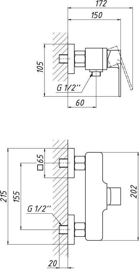 Змішувач для душу QTAP N&aacute;měst&iacute; 4025102C - QTNAM4025102C
