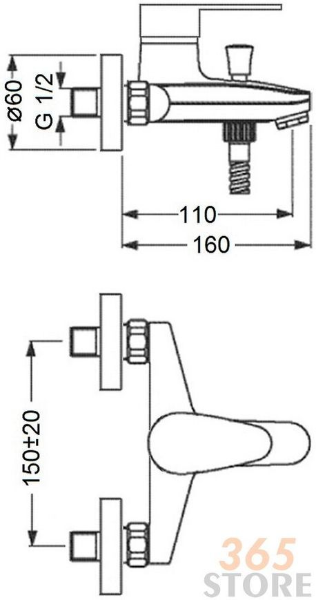 Змішувач для ванни IMPERIAL 32-006-00 - IMP3200600