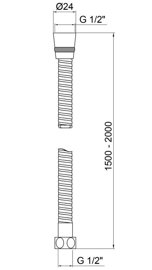 Шланг для душу Lidz Niagara 13 1,50-2,00 м хром LDNIA13CRM35461 - LDNIA13CRM35461