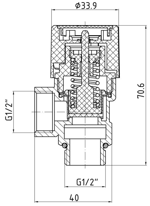 Запобіжний клапан Thermo Alliance Standart 1/2" ВЗ, 2,5 бар, латунь TAS24425 - TAS24425