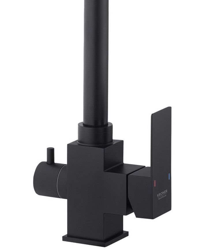 Смеситель для кухни с подключением к фильтру Kroner KRP Edelstahl Kubus-SCH03810 черный CV027939 - Kubus-SCH03810