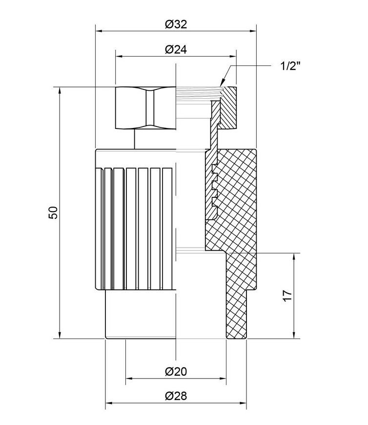 Муфта PPR ALFA PLAST с накидной гайкой 20х1/2" ВР - APTUWC2012X