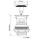 Донний клапан McALPINE CW60-CB Cliсk-Claсk хром для раковини 1 1/4" з переливом - CW60CB - 2