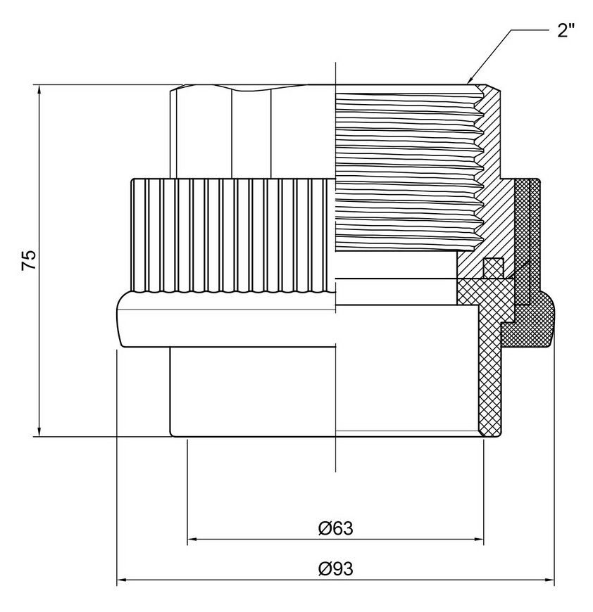 Муфта PPR THERMO ALLIANCE 63х2" ВР - DSB210