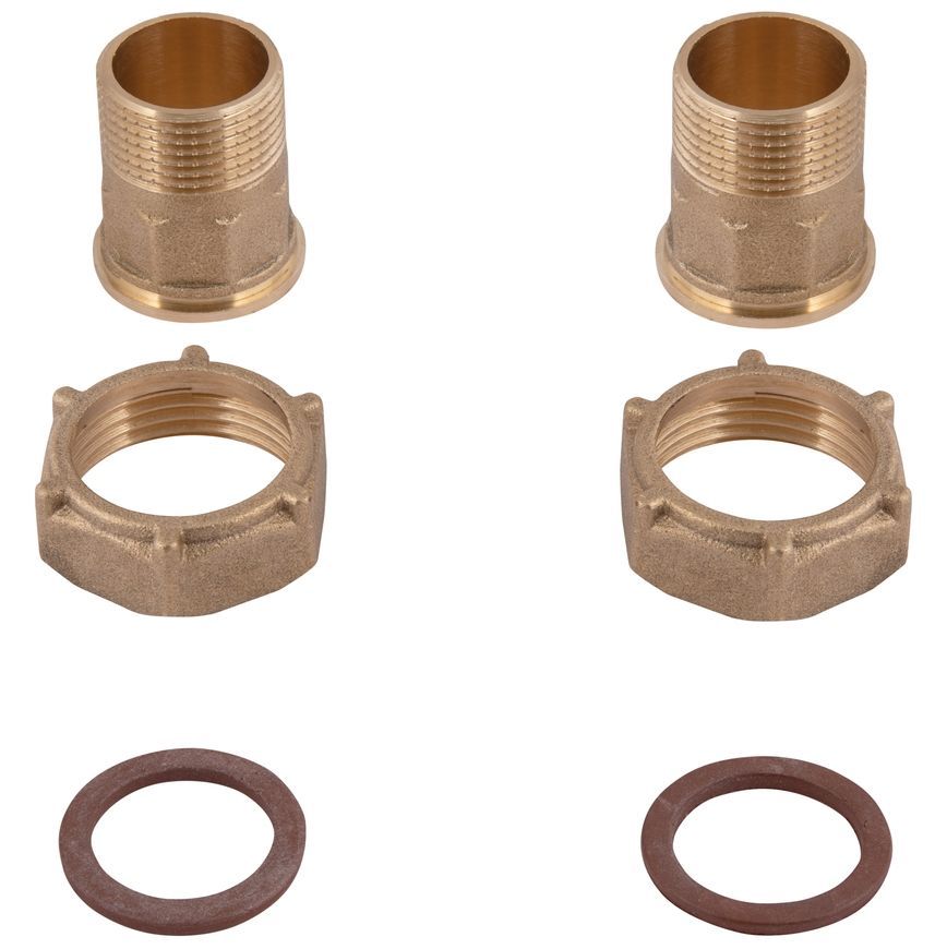 Комплект штуцеров для счетчика с накидной гайкой SD Plus 3/4"ВРх1/2"НР латунь SD42920