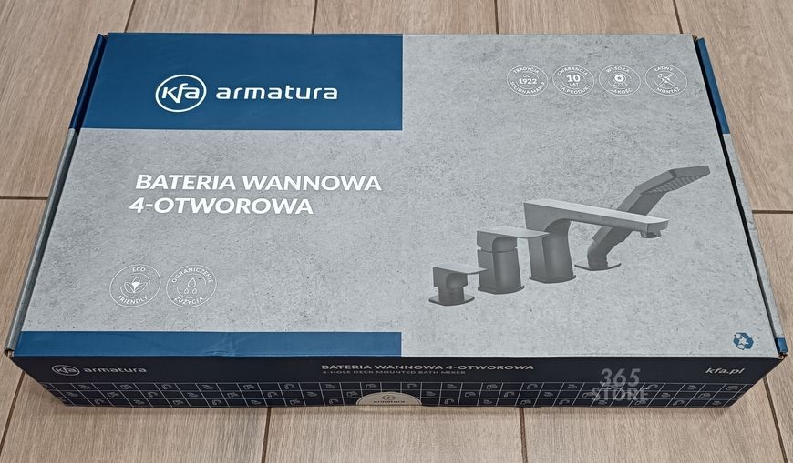 Змішувач з монтажем на борт ванни KFA ARMATURA MOKAIT BLACK 5535-210-81 - 5535-210-81