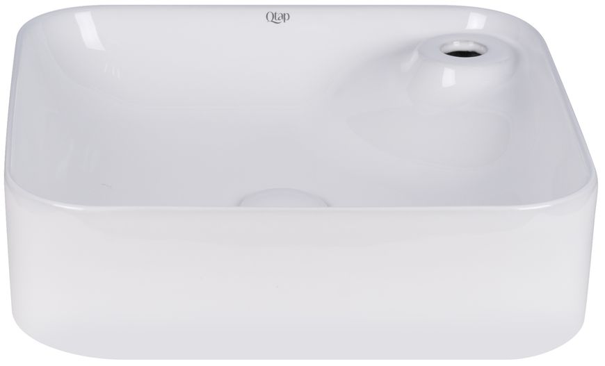Раковина-чаша QTAP Stork 430x430x120 White с донным клапаном QT15112194W - QT15112194W