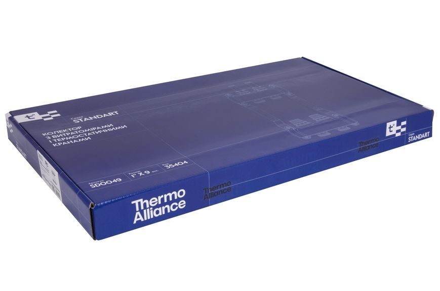 Коллектор с термостатическими клапанами и расходомерами Thermo Alliance Standart 1" 9 выходов SD0049 нерж. - SD0049