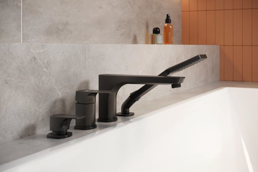 Змішувач з монтажем на борт ванни KFA ARMATURA MOKAIT BLACK 5535-210-81 - 5535-210-81