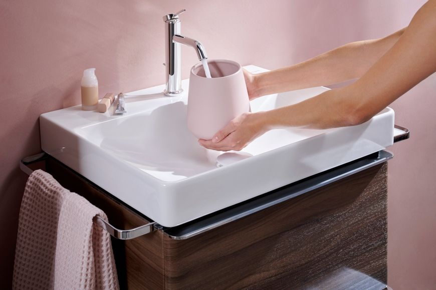 Смеситель для раковины HANSGROHE Tecturis S 110 CoolStart EcoSmart+ Chrome 73314000 хром с донным клапаном - 73314000