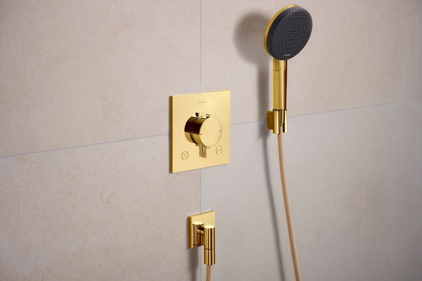 Душовий набір HANSGROHE Raindance Alive Select S 125 3jet EcoSmart з шлангом 160 см Polished Gold Optic 24611990 золото - 24611990