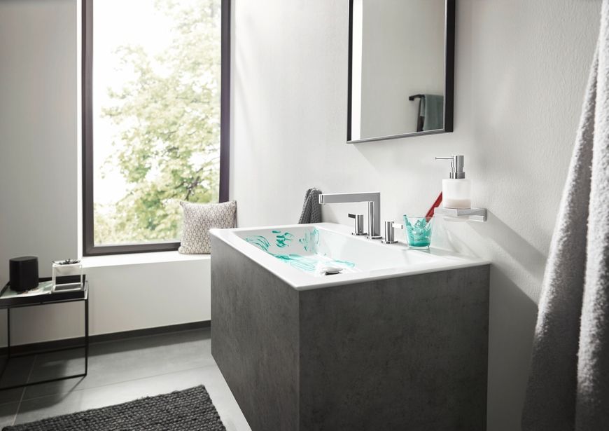Змішувач для раковини HANSGROHE Finoris 110 на 3 отвори Chrome 76033000 хром з донним клапаном push-open - 76033000