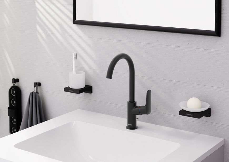Смеситель для раковины HANSGROHE Logis 210 Matt Black 71130670 черный матовый с д/к - 71130670