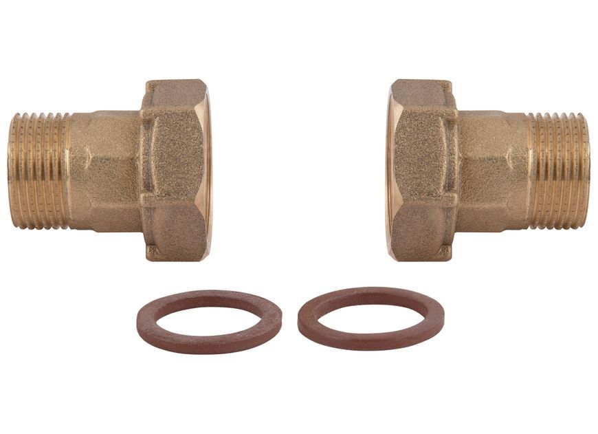 Комплект штуцеров для счетчика с накидной гайкой SD Plus 3/4"ВРх1/2"НР латунь SD42920