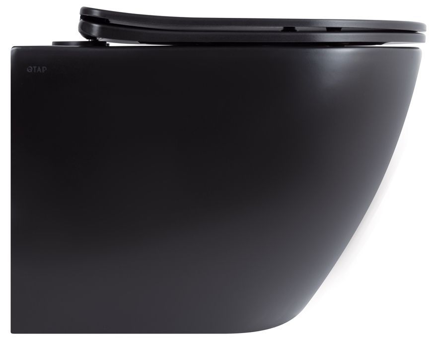 Унітаз підвісний Qtap Robin New Ultra Quiet сидіння Slim Duroplast/Soft-close/Quick relase чорний QT13332381АSMB - QT13332381АSMB