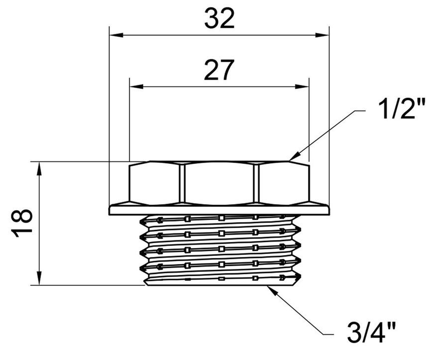 Футорка латунная SD Plus 3/4"НРх1/2"ВР SD4232015