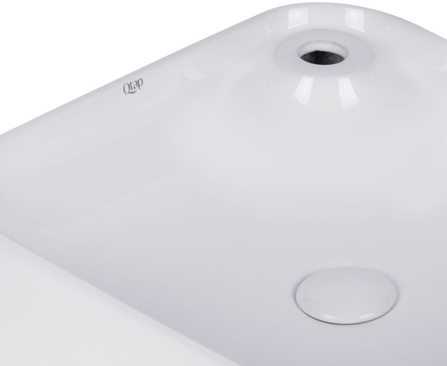 Раковина-чаша QTAP Stork 430x430x120 White с донным клапаном QT15112194W - QT15112194W