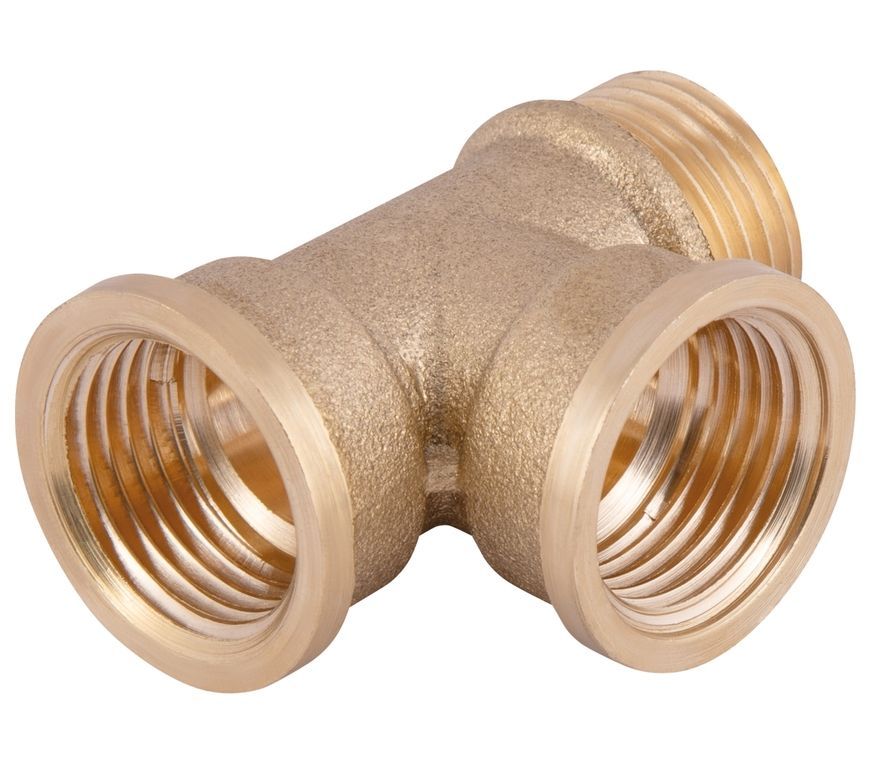Трійник латунний SD Plus 1/2"ВРх1/2"ВРх1/2"ЗР рівнопрохідний SD41315