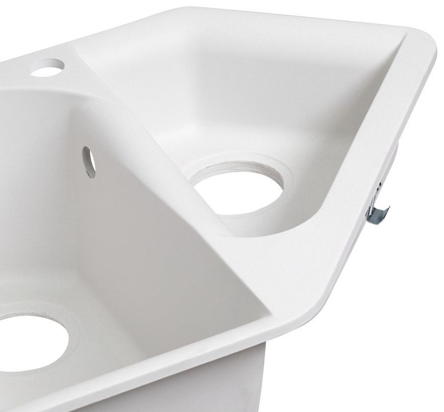 Кухонна мийка з додатковою чашею LIDZ 1000x500/225 WHI-01 (LIDZWHI011000500225) - LIDZWHI011000500225
