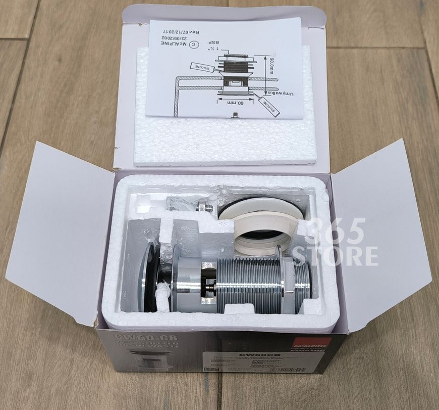 Донный клапан McALPINE CW60-CB Cliсk-Claсk хром для раковины 1 1/4" с переливом - CW60CB