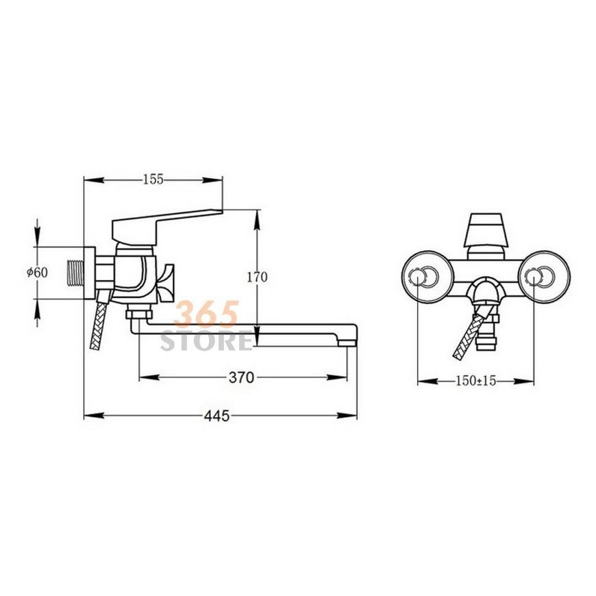 Змішувач для ванни POTATO P2209В-2 - POTP2209B2