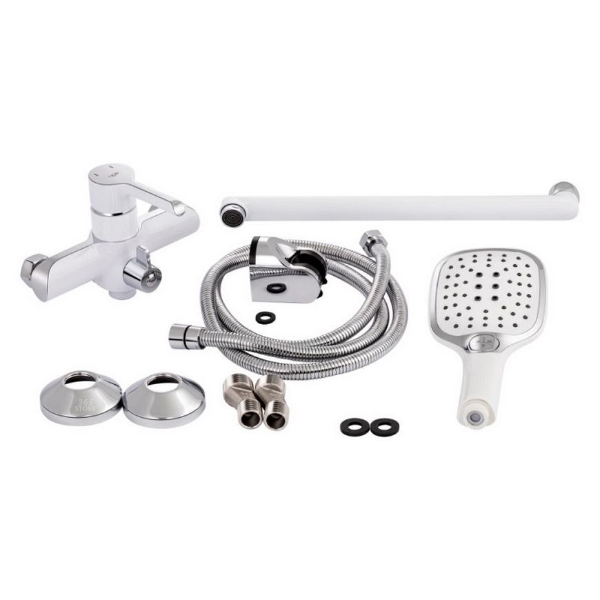 Змішувач для ванни Qtap Grand WCR 005 з довгим виливом Chrome/White QTGRAWCR005 - QTGRAWCR005