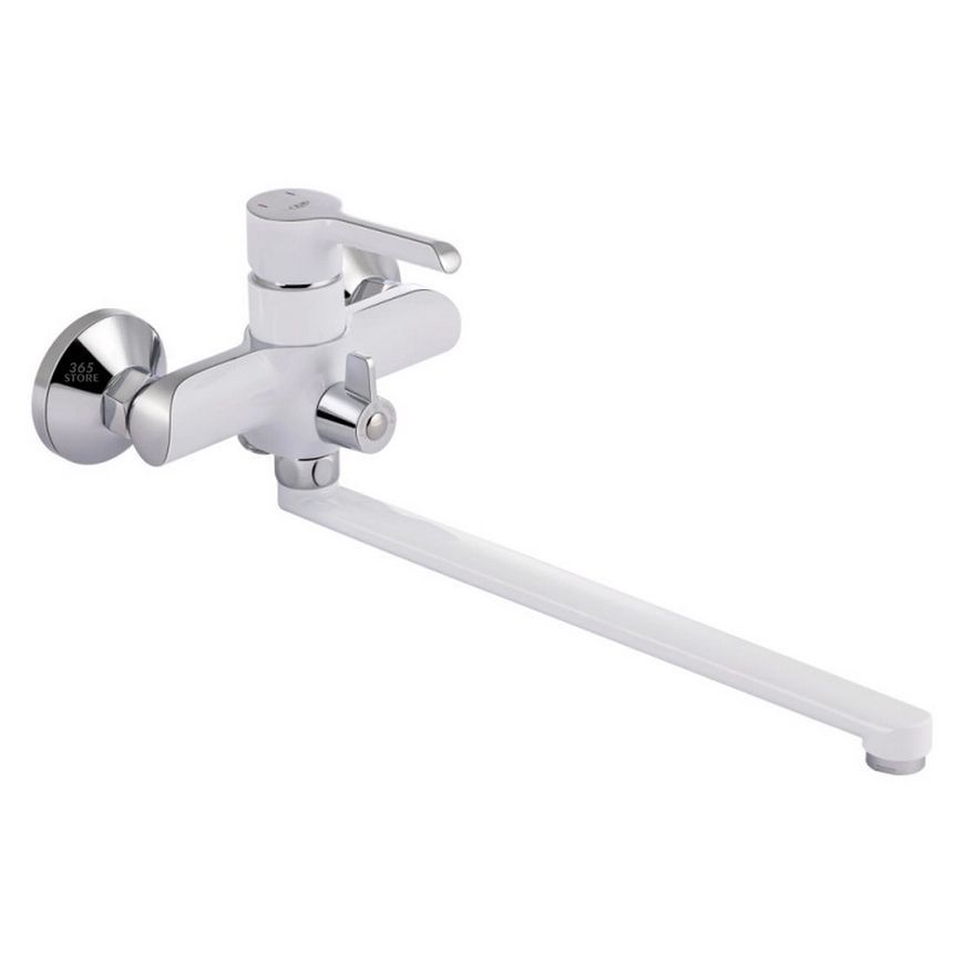 Змішувач для ванни Qtap Grand WCR 005 з довгим виливом Chrome/White QTGRAWCR005 - QTGRAWCR005