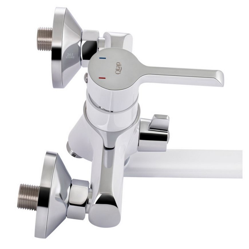 Змішувач для ванни Qtap Grand WCR 005 з довгим виливом Chrome/White QTGRAWCR005 - QTGRAWCR005