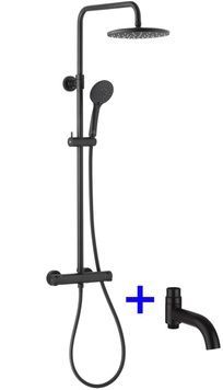 Душевая система KFA ARMATURA MOZA BLACK с термостатическим смесителем (5736-910-81)+излив (835-670-81) - 5736-910-81+835-670-81
