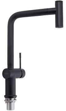 Змішувач для кухні QTAP Scorpio 9050105FB чорний з висувним виливом - QTSCOR9050105FB