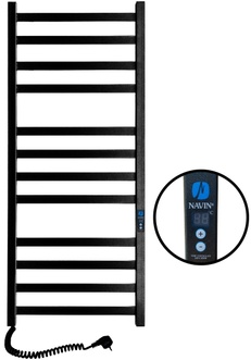 Полотенцесушитель электрический NAVIN Авангард 480х1200 Digital таймер регулятор левый чёрный 12-228152-4812 - 12-228152-4812