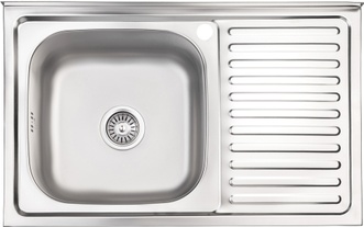 Кухонна мийка LIDZ 5080-L Satin 0,8 мм (180) - LIDZ5080LSAT8
