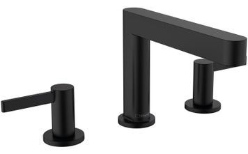 Змішувач для раковини HANSGROHE Finoris 110 на 3 отвори Matt Black 76033670 чорний матовий з донним клапаном push-open - 76033670
