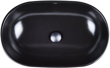 Раковина-чаша QTAP Leo 585х380х180 Matt black з донним клапаном QT1111A028MB - QT1111A028MB