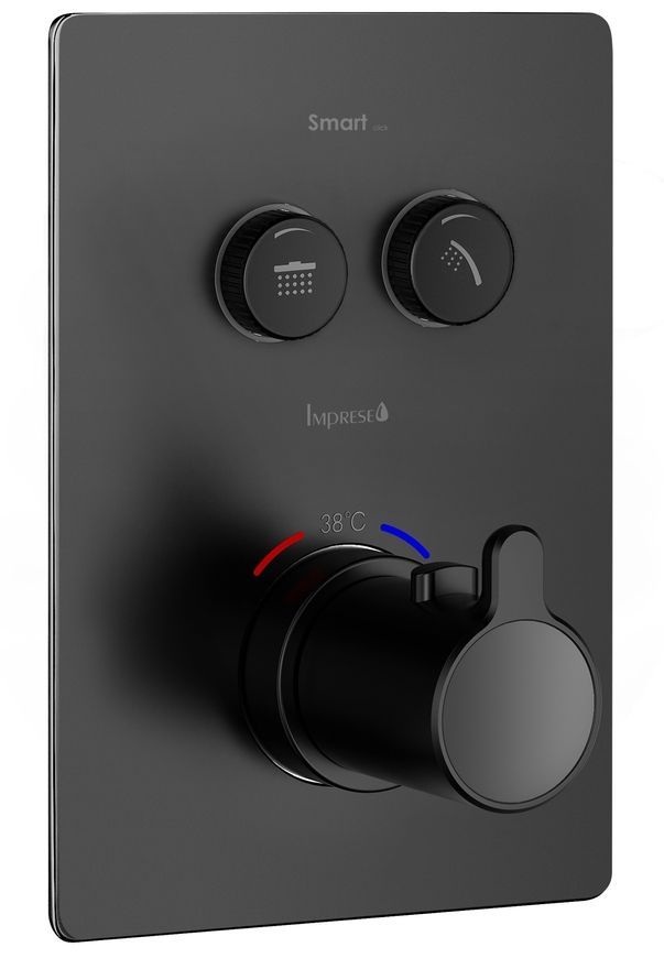 Термостатична душова система прихованого монтажу Imprese Smart Click 2 функції ZMK101901222 чорна - ZMK101901222