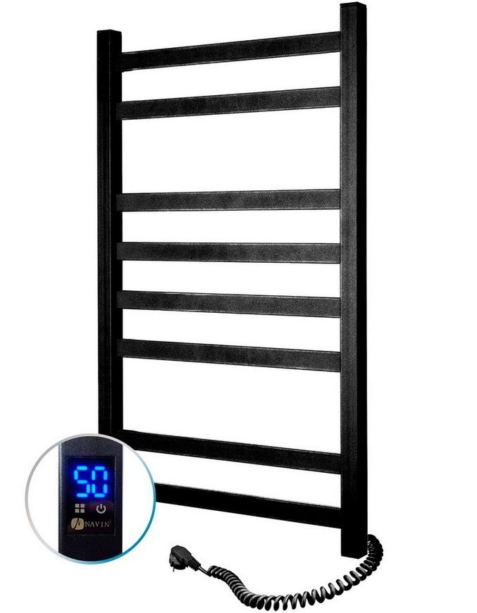Полотенцесушитель электрический NAVIN Авангард 480х800 Sensor таймер регулятор правый чёрный 12-228053-4880 - 12-228053-4880