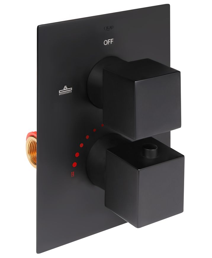 Душевая система скрытого монтажа с термостатом QTAP Aqauarius 65T103NGB черная матовая - QTAQA65T103NGB
