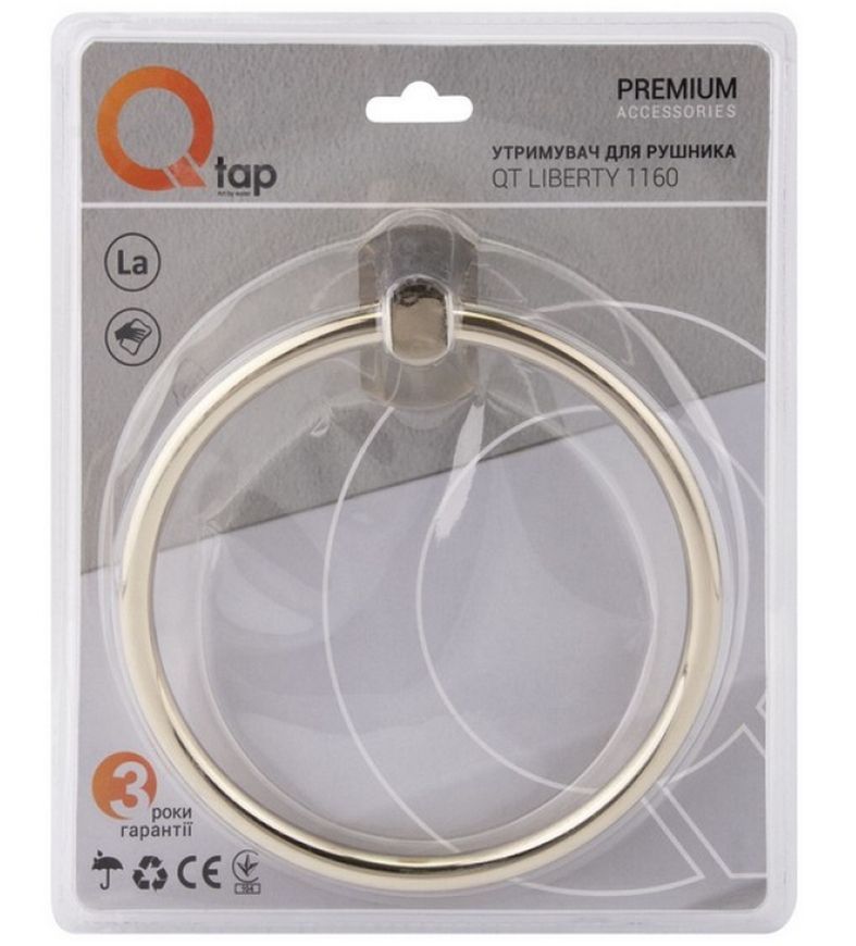 Полотенцедержатель QTAP Liberty ORO 1160 золото QTLIBORO1160