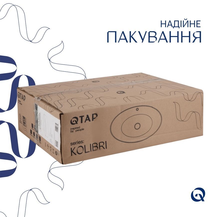 Раковина-чаша накладна Qtap Kolibri овальна 500x360x140 White QT10116065W - QT10116065W